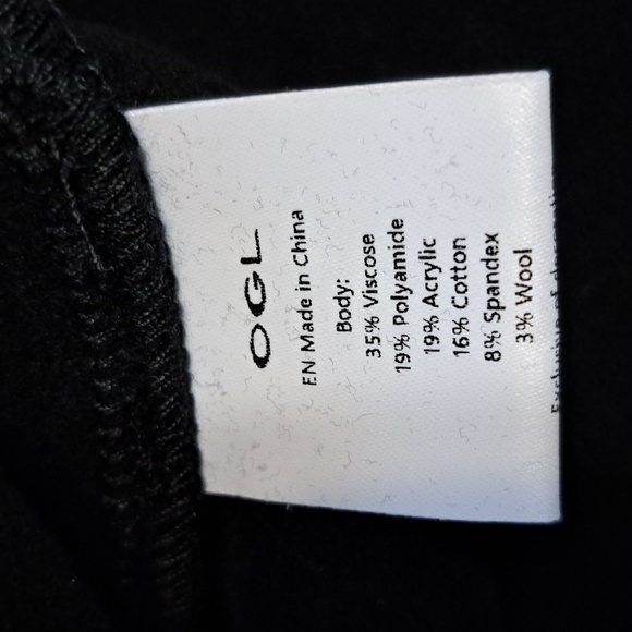 A53 NWT OGL Fuzzlux Turtle Neck Split Hem Top Black Size Md Relaxed Fit Stretch - Picture 10 of 11